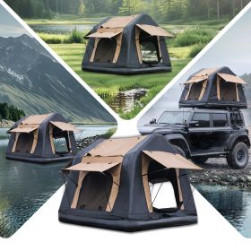 New Design 4x4 Offroad Car Roof Top Tent Amphibious Inflatable Tent With Ladder For Camping( With Ladder, Two Tone Style, Khaki & Black)