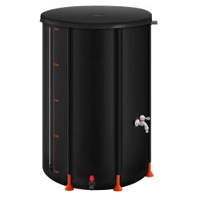 Collapsible Rain Barrel, 100 Gallon Portable Rain Water Collection Barrel, 1000D PVC Rainwater Collection System