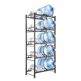 VEVOR 5-Tier Water Jug Holder Double Row Water Bottle Rack for 10 Bottles Black