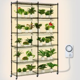 VEVOR Plant Stand with Grow Light, 6-Tier Large Tall Plant Shelf with 3000K 200W Full Spectrum Grow Light