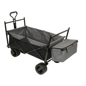 480Lbs Collapsible Wagon with Canopy,Wagon Stroller with 7" All-Terrain Wheels, Lightweight Foldable Wagon, Large Capacity for Camping, Shopping