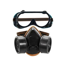Respirator Mask with Safety Glasses Filters for Dust (Color: Black, Type: Protective Equipment)
