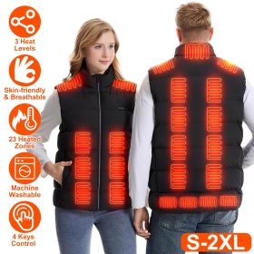 1Pc Heated Vest Men Women Heated Jacket with 23 Heating Zones 3 Heat Levels USB Powered Machine Washable for Winter Hiking Skiing Skating Outdoor (size: XL)